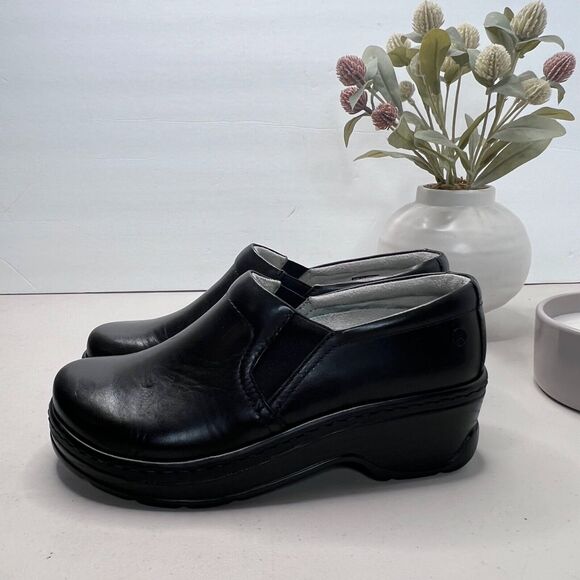 Klogs Shoes - Klogs Naples Clog Shoes Leather Slip On Platform Wedge Black Women US 7.5M NWOB